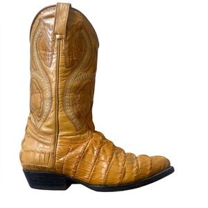 Vaquero Leather Croco Embossed Western Cowboy Boots Size Mexico 23.5 /US 6.5